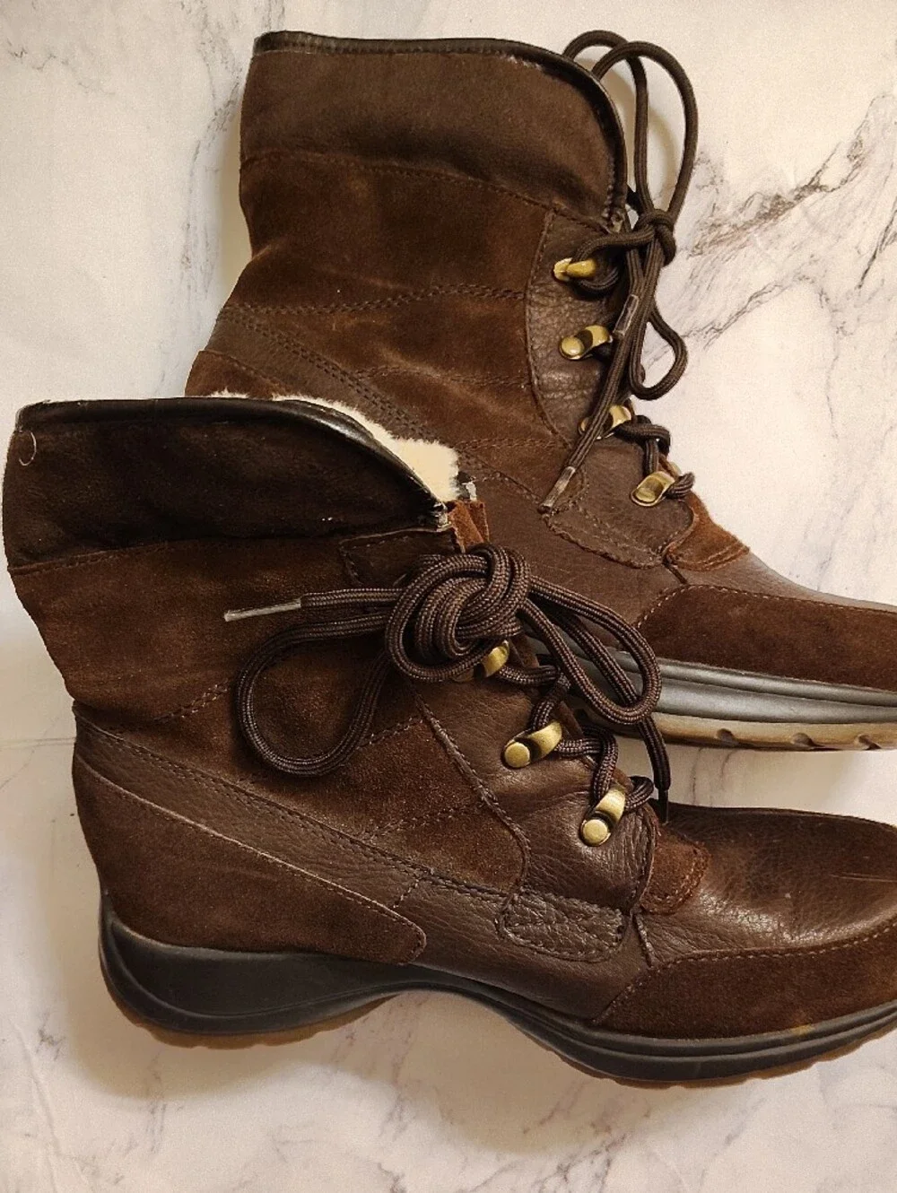 Bass Brown Suede Lace-Up Men's Warm-Lined Boots